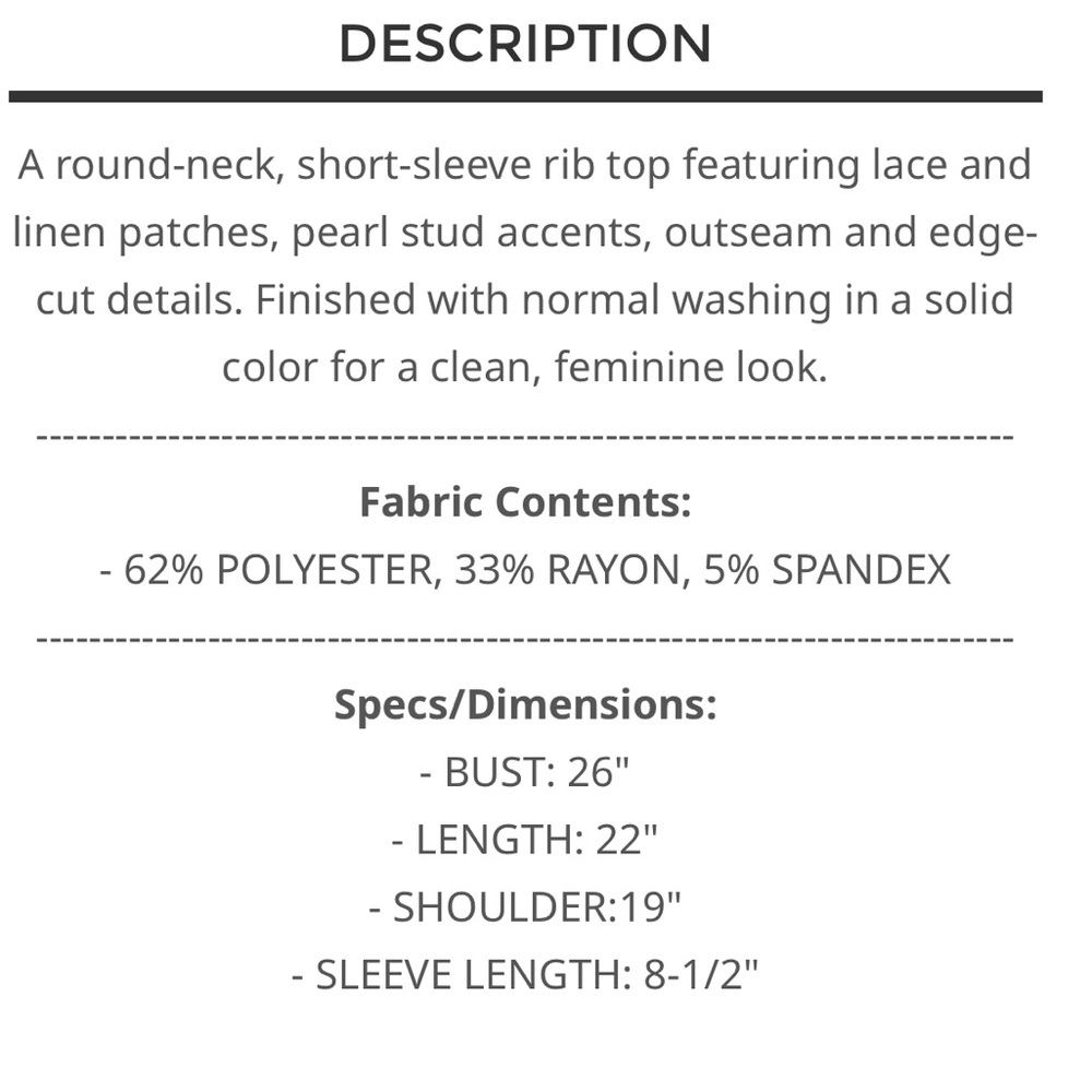 💕POL White Lace & Pearl Women's Top - Picture 6 of 6
